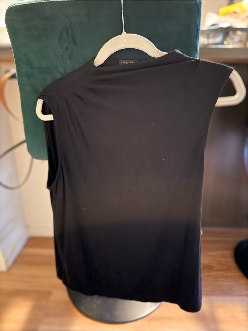 Ann Taylor Black Sleeveless Mock-Neck Tank